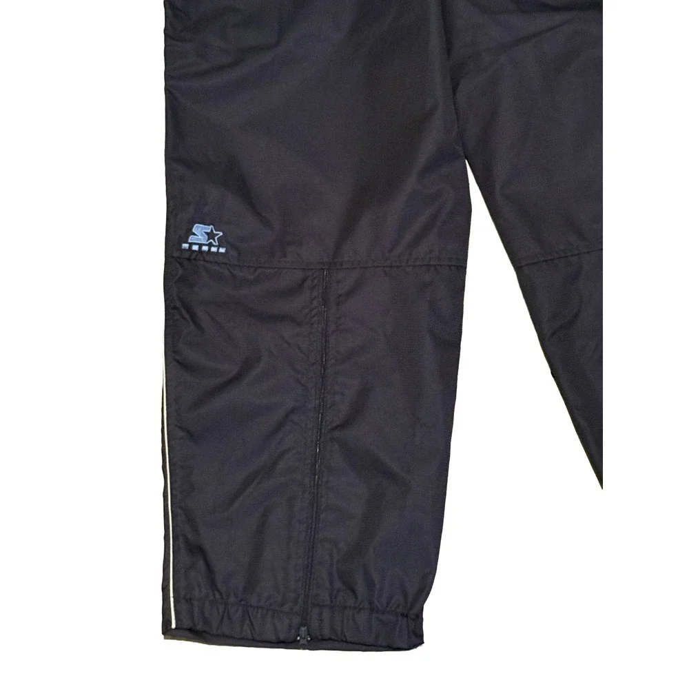 Starter Track Pants Mens Medium Navy Blue Ripstop Zipper Leg 1971 Logo Joggers - Picture 5 of 8